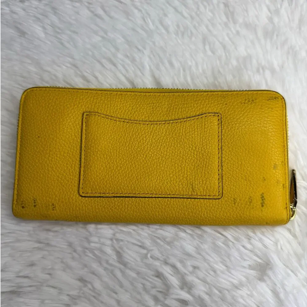 Michael Kors Mustard Yellow Zip Around Wallet